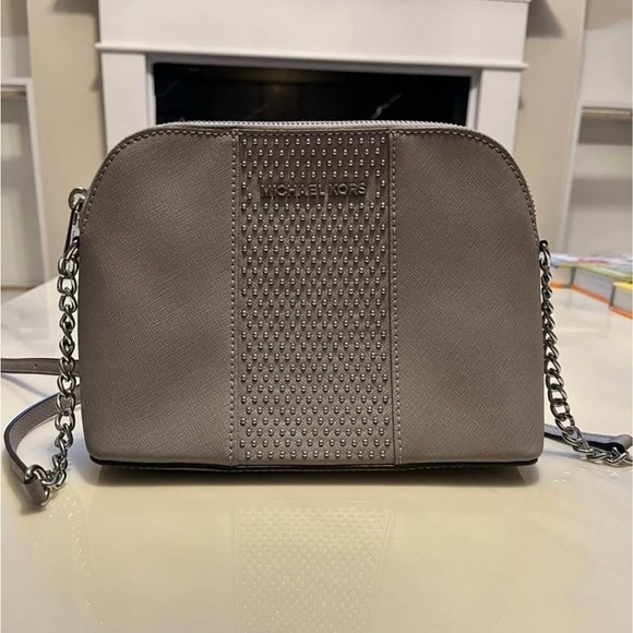 Michael Kors Handbags - Michael Kors Gray Crossbody Bag with Textured Design